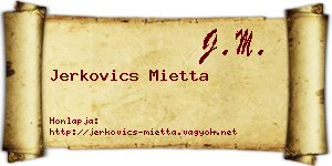 Jerkovics Mietta névjegykártya